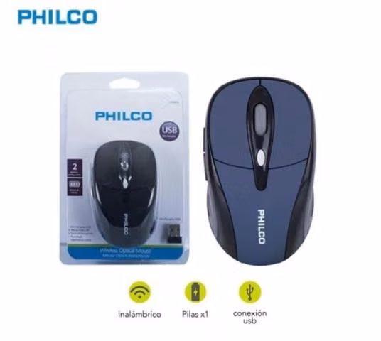 Mouse optico inalambrico azul philco - Imagen 2