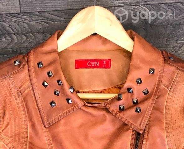 Campera eco cuero beige medium - Imagen 3
