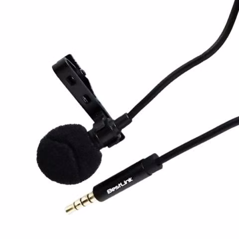 Microfono con clip 3.5mm, 1,5 mts. negro