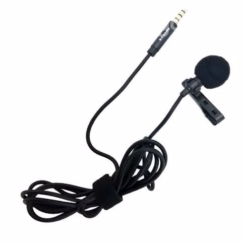 Microfono con clip 3.5mm, 1,5 mts. negro