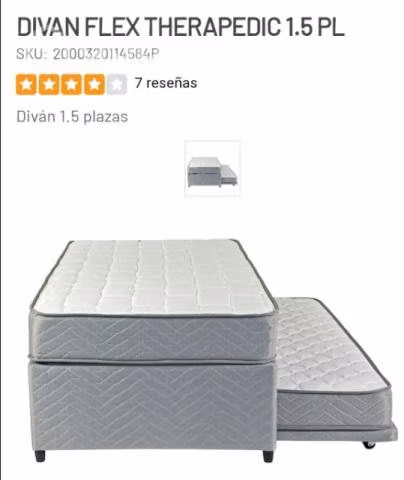 Diván 1.5 plazas therapedic flex "nuevo"