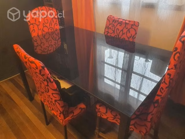 Comedor vidrio templado negro