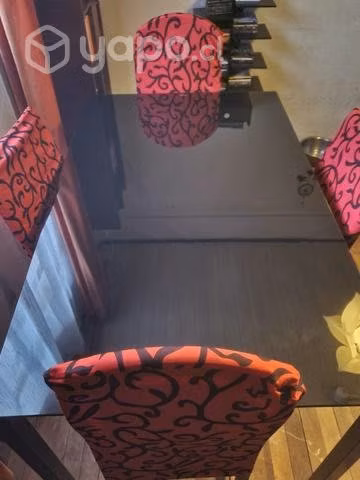 Comedor vidrio templado negro