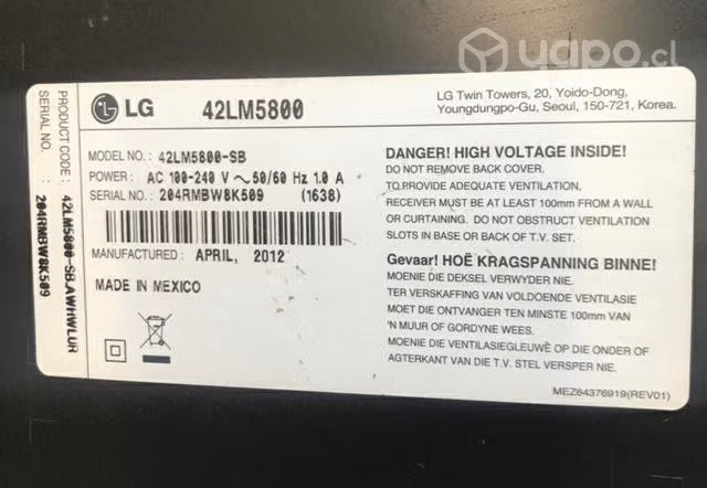Televisor TV LG 42 pulgadas