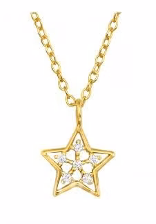 Colgante de Plata de Estrella Bañado en Oro 18K