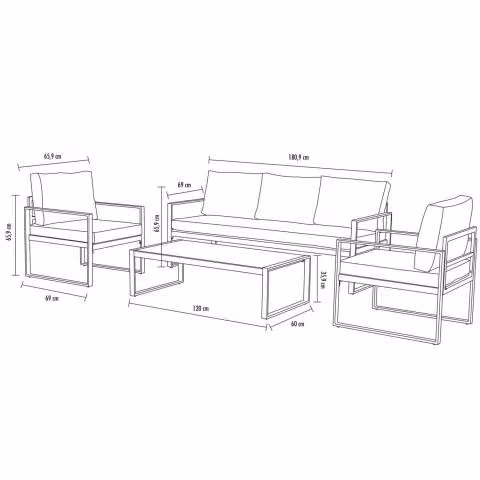 Jueg de living terraza 4 piezas