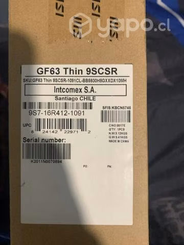 Notebook gamer msi gf63 thin 9scr