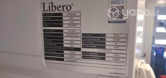 Refrigerador 2 puertas Libero