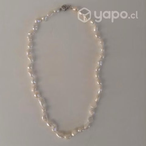 Collar de Perlas De Rio Blancas Broche en Acero L - Imagen 3