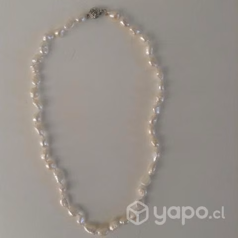 Collar de Perlas De Rio Blancas Broche en Acero L - Imagen 2