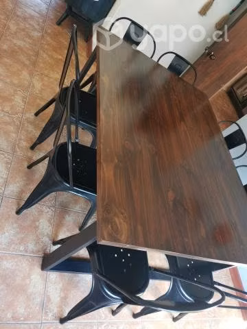 Juego comedor industrial+8 sillas