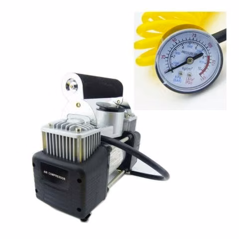 Compresor De Aire Para Auto Metalico Doble Cilindr - Imagen 2
