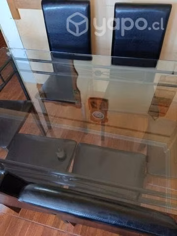 Mesa de vidrio con 6 sillas - Imagen 2