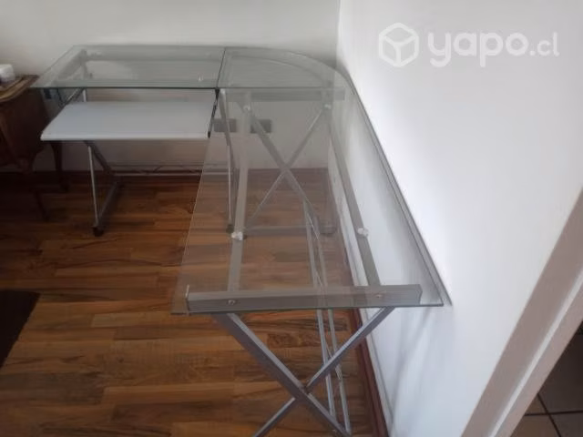 Escritorio esquinero vidrio templado