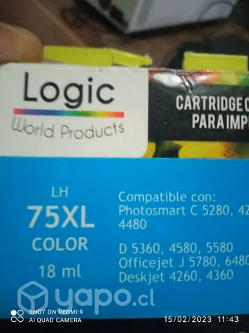 Tinta HP 75xl color alternativa de alta