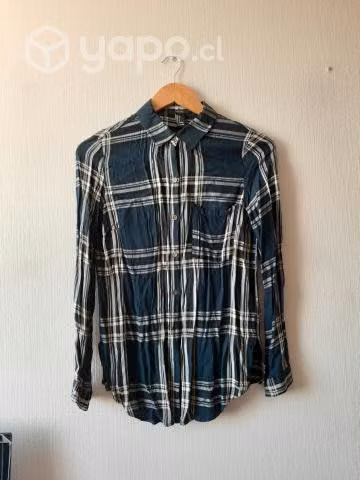 Blusa azul cuadrillé Forever21 S - Imagen 2