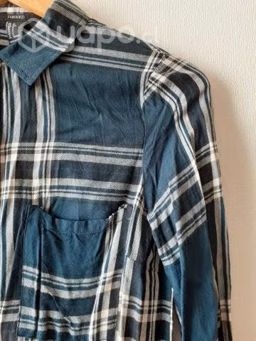 Blusa azul cuadrillé Forever21 S - Imagen 3