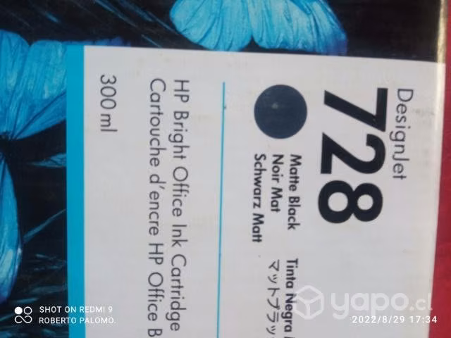 Tinta HP 728 black original de 300ml