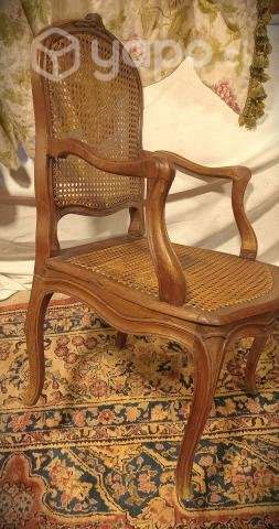 Fino antiguo sitial frances enjuncado - Imagen 4