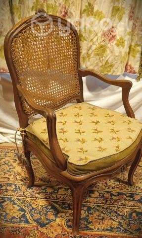 Fino antiguo sitial frances enjuncado - Imagen 6