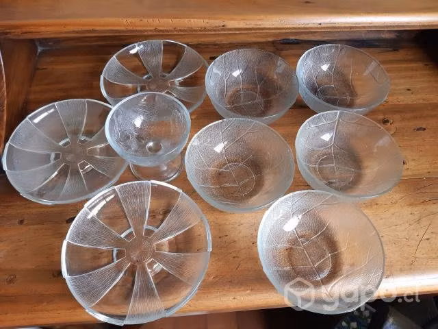 Piezas de antiguo juego de postre vidrio ahumado - Imagen 4