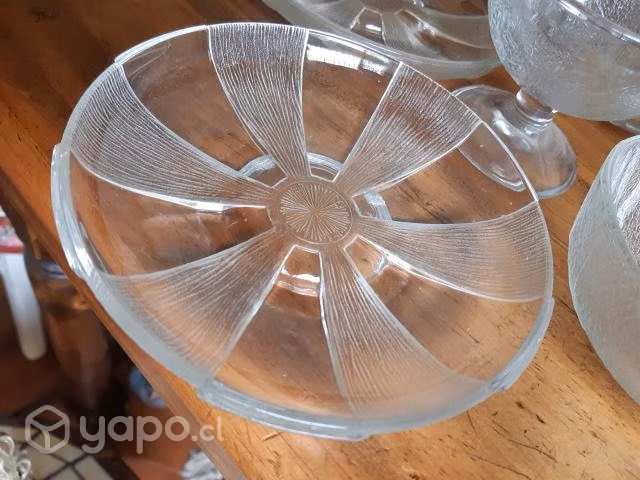 Piezas de antiguo juego de postre vidrio ahumado - Imagen 2