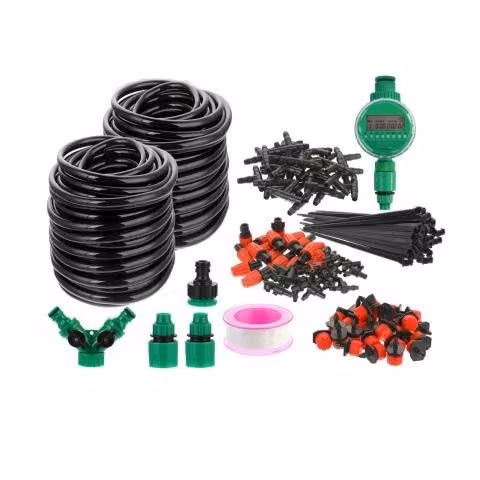 Kit Sistema De Riego Automático 50m Con Cronometro