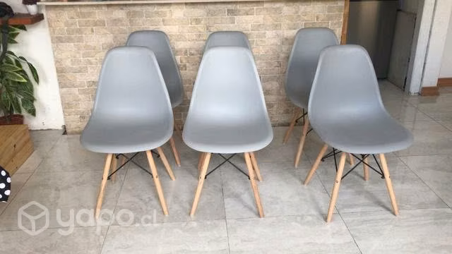 Sillas eames gris