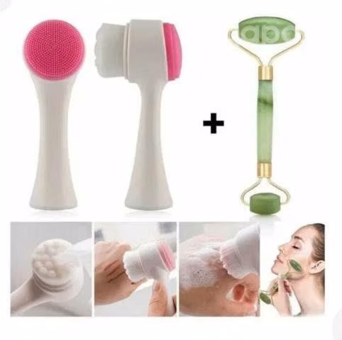 Set de Cepillo de Limpieza Facial + Rodillo Jade.