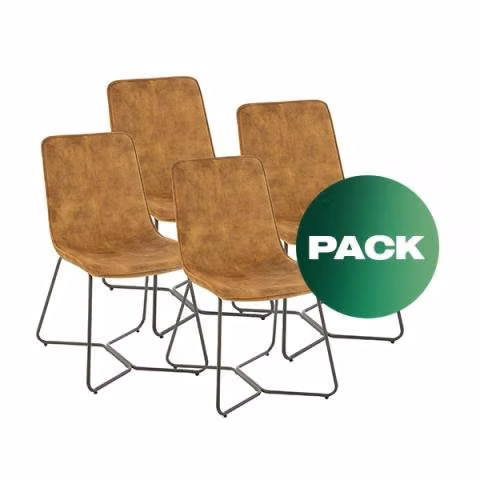 Set de 4 Sillas retro Catia café