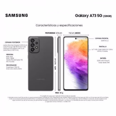 Smartphone Samsung galaxy A73 5G precio conv - Imagen 5