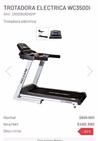 Trotadora marca Welcare wc3500I