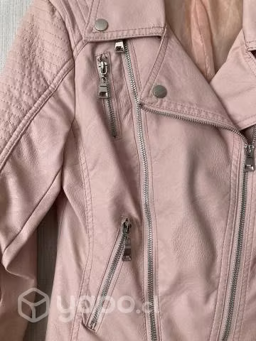 Chaqueta eco cuero cuerina mujer dama T XS rosado