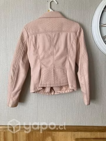 Chaqueta eco cuero cuerina mujer dama T XS rosado