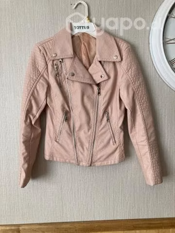 Chaqueta eco cuero cuerina mujer dama T XS rosado