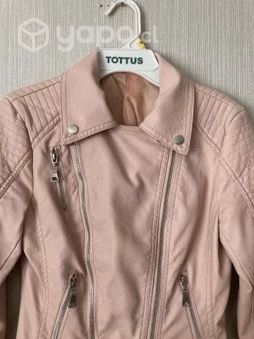 Chaqueta eco cuero cuerina mujer dama T XS rosado