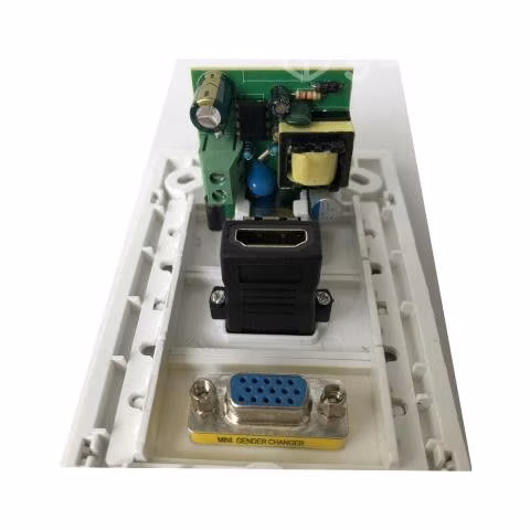 Placa a muro 1 puerto hdmi, 1 vga, 2 puertos usb 2 - Imagen 2