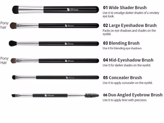 Brochas Maquillaje Ojos Profesional Negro - Imagen 2