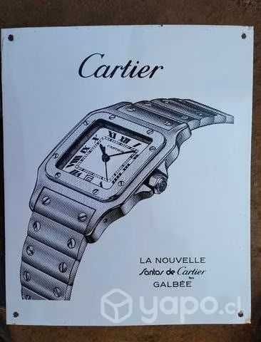 Letrero enlozado de Relojes Cartier