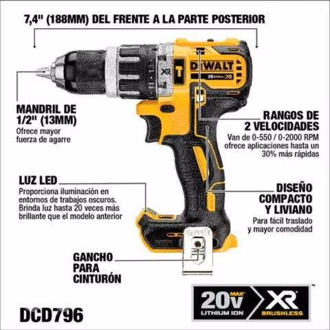 Taladro percutor xr dwalt americano profesional