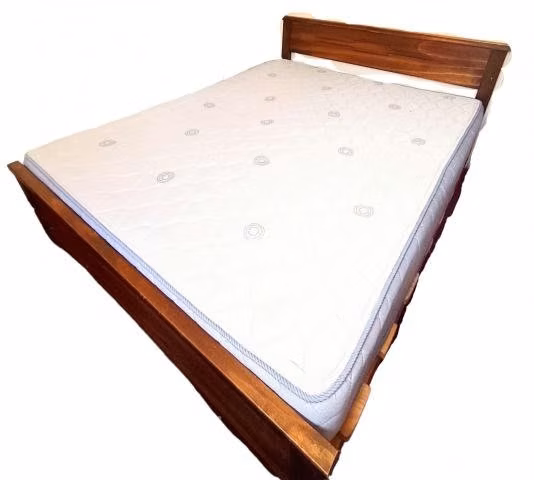 Cama De Dos Plazas CColchon Espaldar Madera Matrim