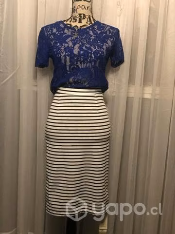 Falda a rayas, talla xs - Imagen 3