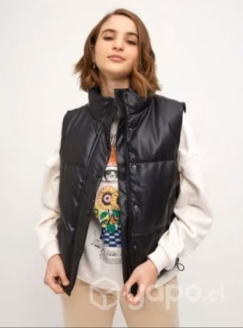 Chaqueta Puffa Sin Mangas Ecocuero