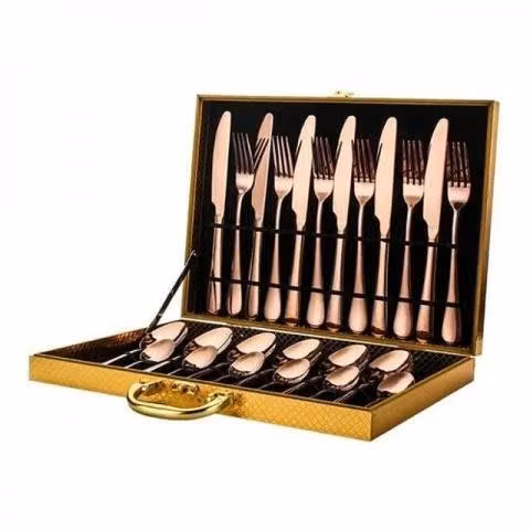 Set 24 Pcs Cuchillería Cubiertos De Lujo Maleta