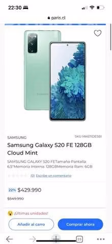 Celular Samsung Galaxy S20 FE