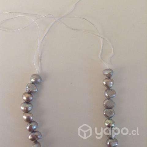Cuelga de Perlas De Rio Grises para Collar Largo - Imagen 3