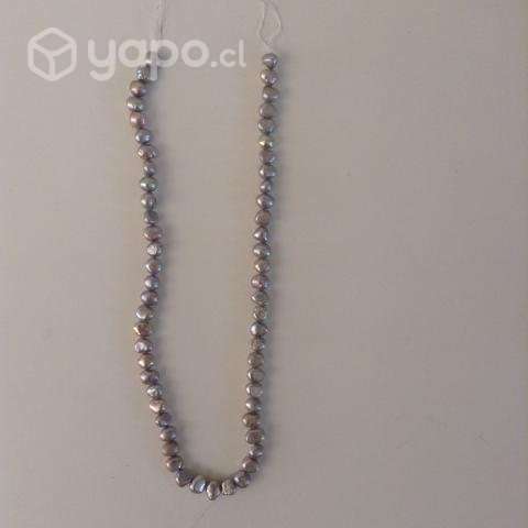 Cuelga de Perlas De Rio Grises para Collar Largo - Imagen 2