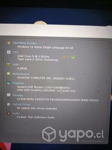 Notebook Asus I3