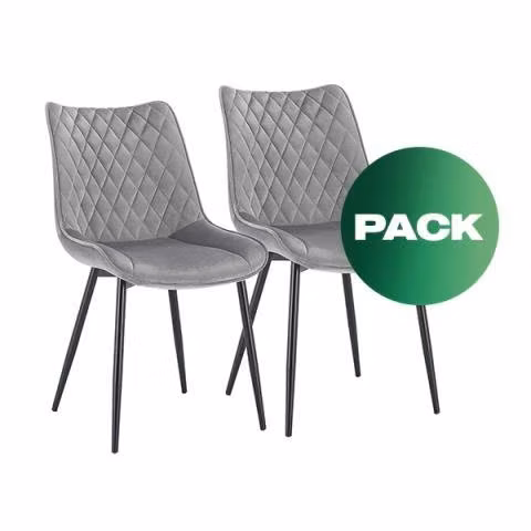 Set de 2 Sillas comedor Greta gris