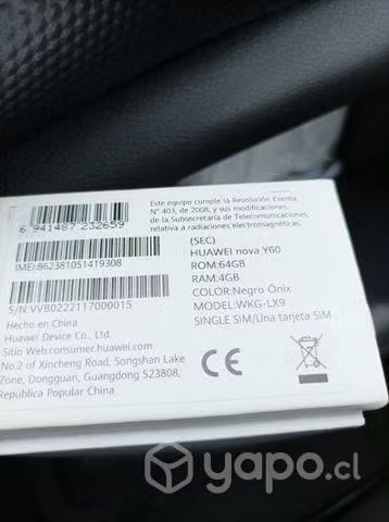 celular huawei nova Y60